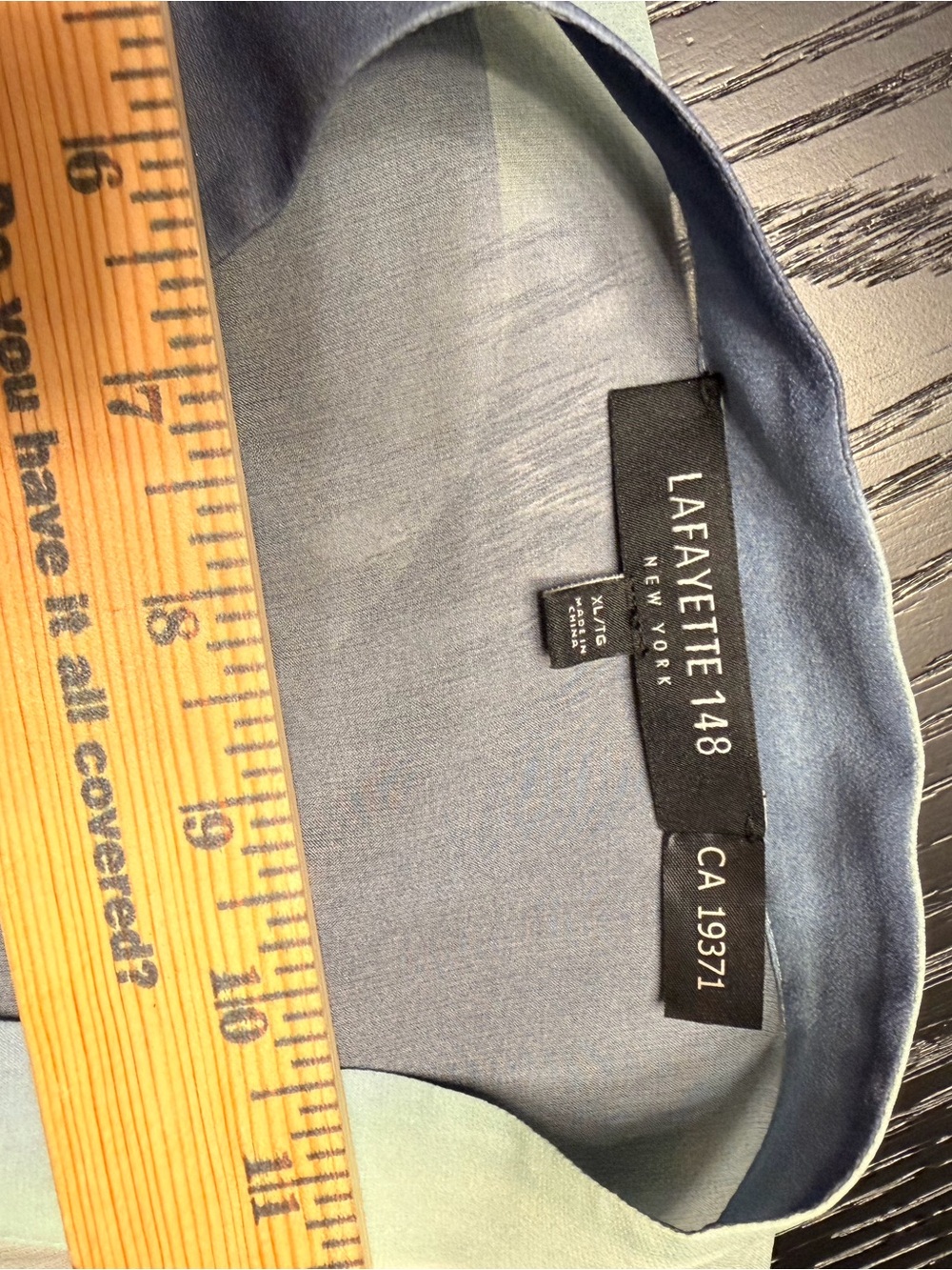 Lafayette 148 New York Gradient Blue Silk-Feel Blouse - Picture 4 of 6